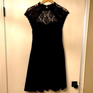 Jun Ivy black lace top mini dress